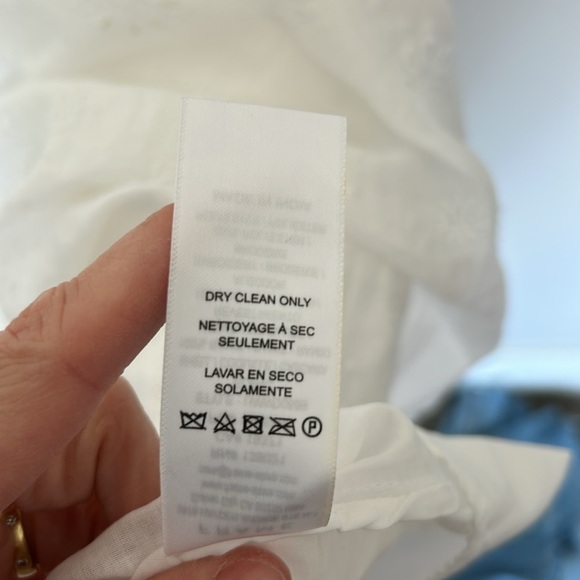 Frame Broderie Anglaise Ramie Puff Sleeve Midi Eyelet Dress in White - Picture 14 of 16